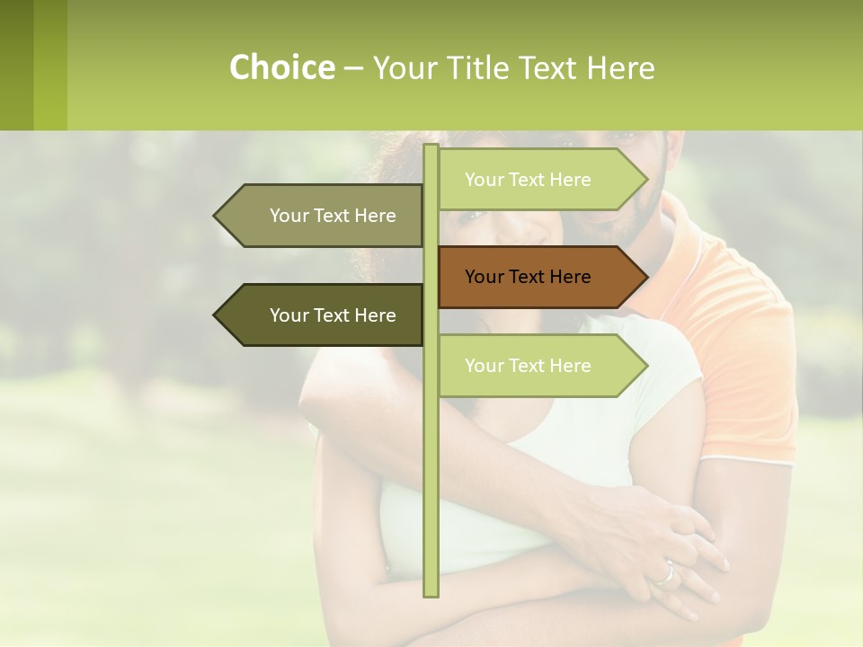 A Man And Woman Hugging Each Other In A Park PowerPoint Template