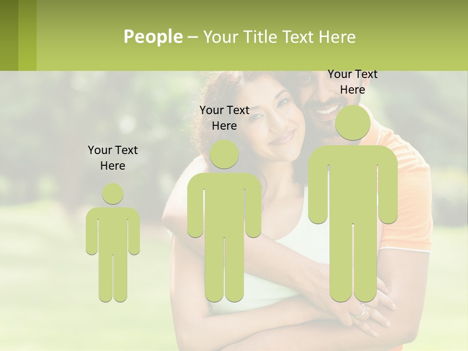 A Man And Woman Hugging Each Other In A Park PowerPoint Template