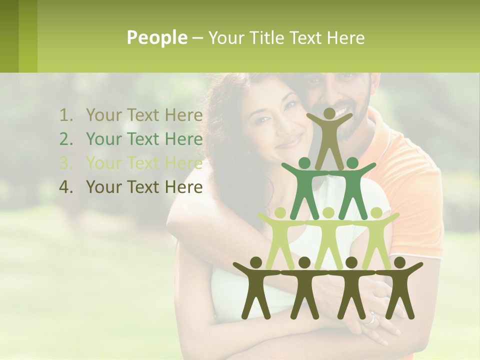 A Man And Woman Hugging Each Other In A Park PowerPoint Template