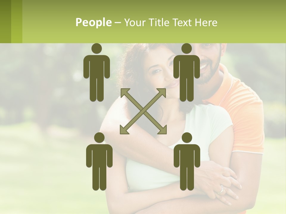 A Man And Woman Hugging Each Other In A Park PowerPoint Template