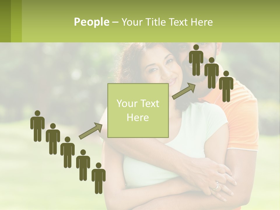 A Man And Woman Hugging Each Other In A Park PowerPoint Template