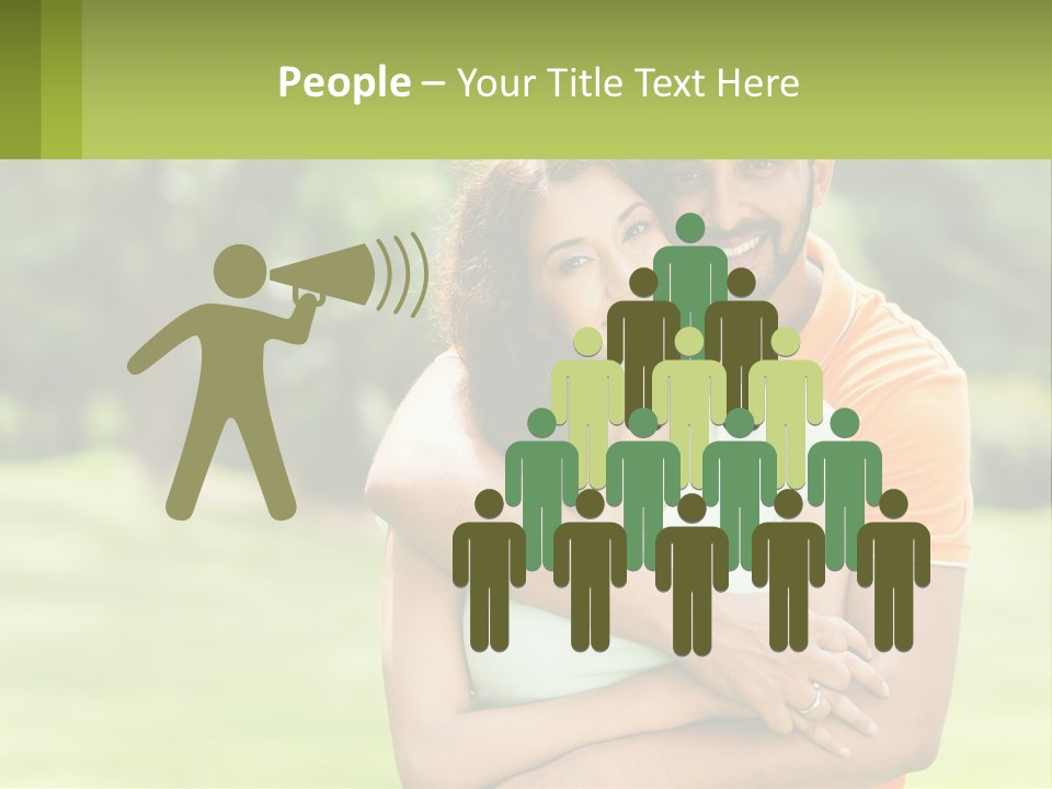 A Man And Woman Hugging Each Other In A Park PowerPoint Template