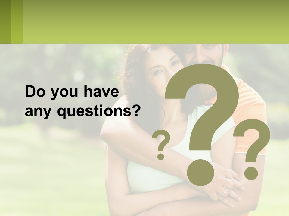 A Man And Woman Hugging Each Other In A Park PowerPoint Template