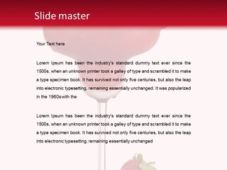 A Red Drink With Strawberries On The Rim PowerPoint Template