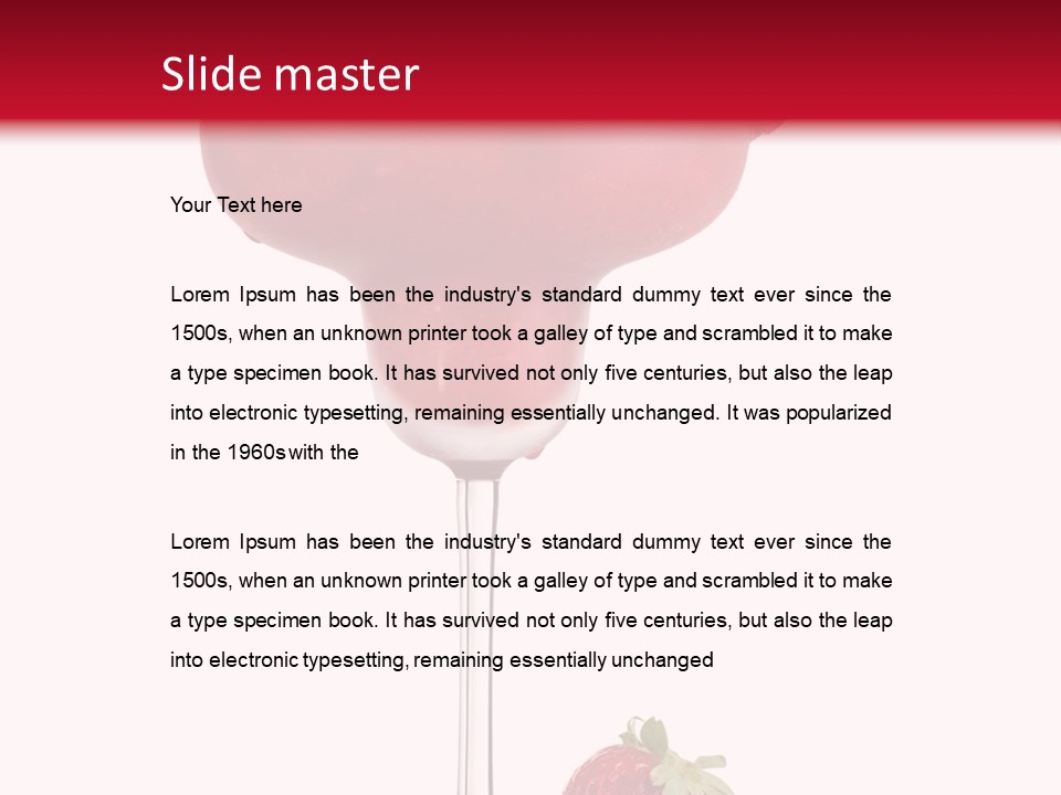 A Red Drink With Strawberries On The Rim PowerPoint Template