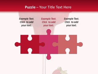 A Red Drink With Strawberries On The Rim PowerPoint Template