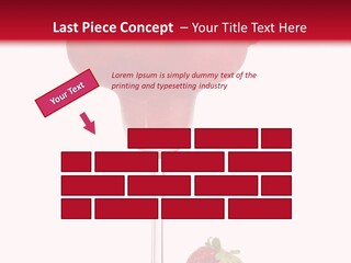 A Red Drink With Strawberries On The Rim PowerPoint Template