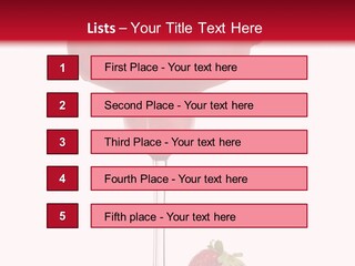 A Red Drink With Strawberries On The Rim PowerPoint Template