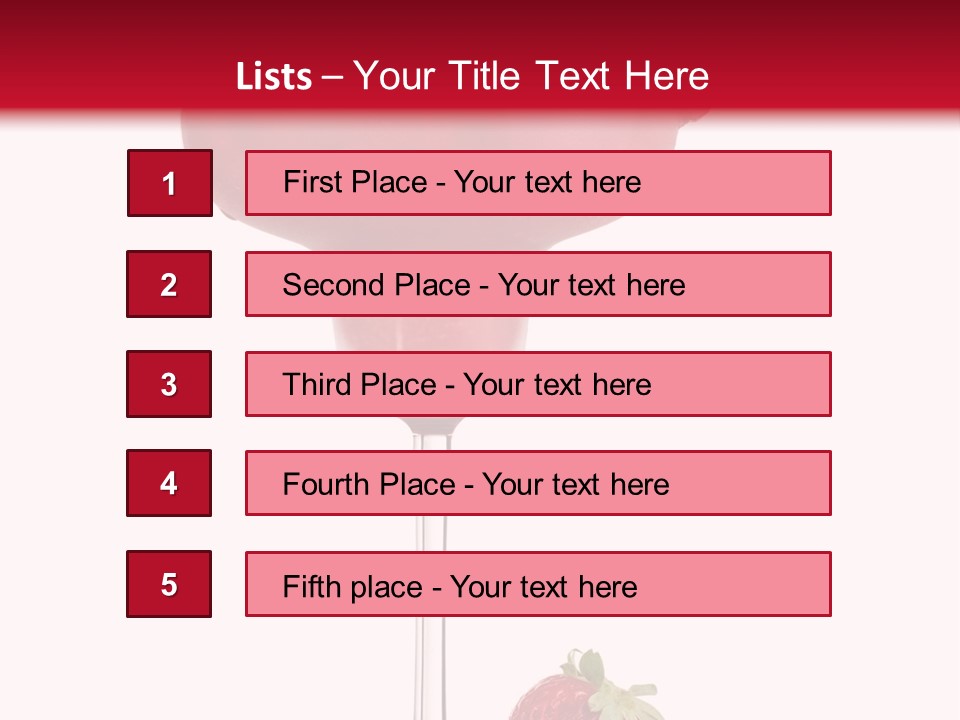 A Red Drink With Strawberries On The Rim PowerPoint Template
