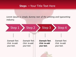 A Red Drink With Strawberries On The Rim PowerPoint Template