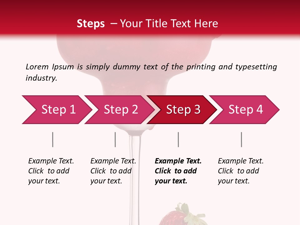 A Red Drink With Strawberries On The Rim PowerPoint Template