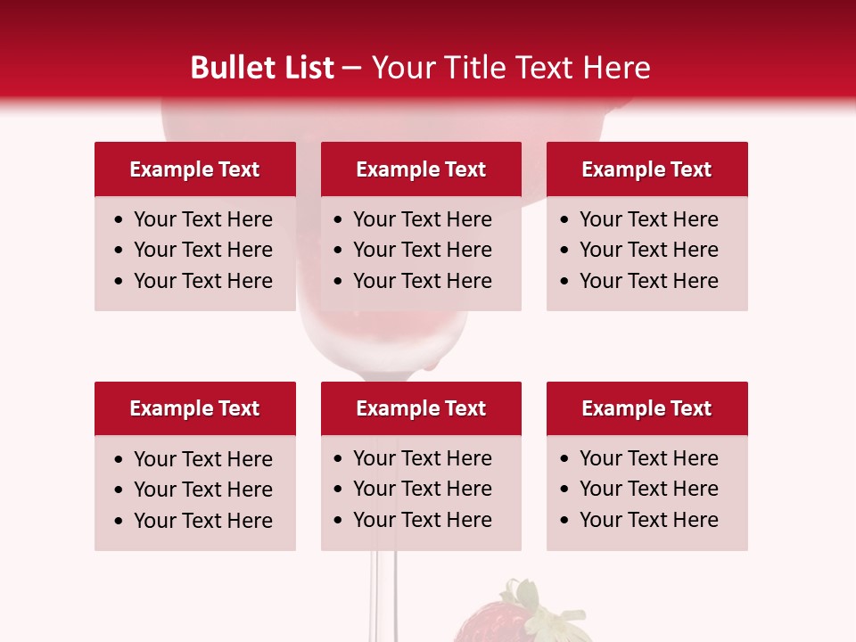 A Red Drink With Strawberries On The Rim PowerPoint Template