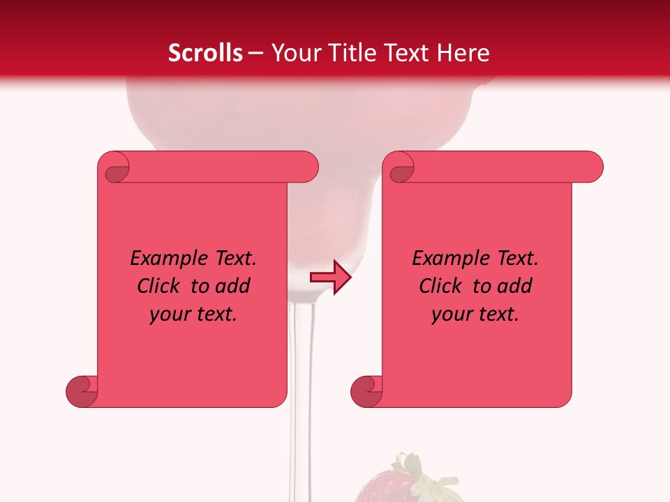 A Red Drink With Strawberries On The Rim PowerPoint Template