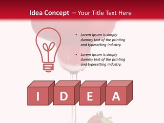 A Red Drink With Strawberries On The Rim PowerPoint Template