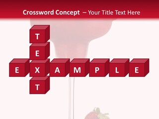 A Red Drink With Strawberries On The Rim PowerPoint Template