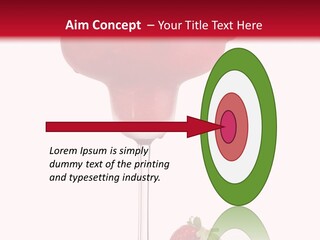 A Red Drink With Strawberries On The Rim PowerPoint Template