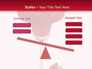 A Red Drink With Strawberries On The Rim PowerPoint Template