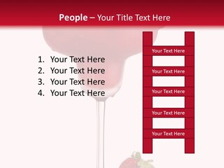 A Red Drink With Strawberries On The Rim PowerPoint Template