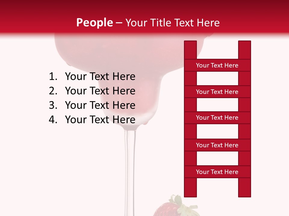 A Red Drink With Strawberries On The Rim PowerPoint Template