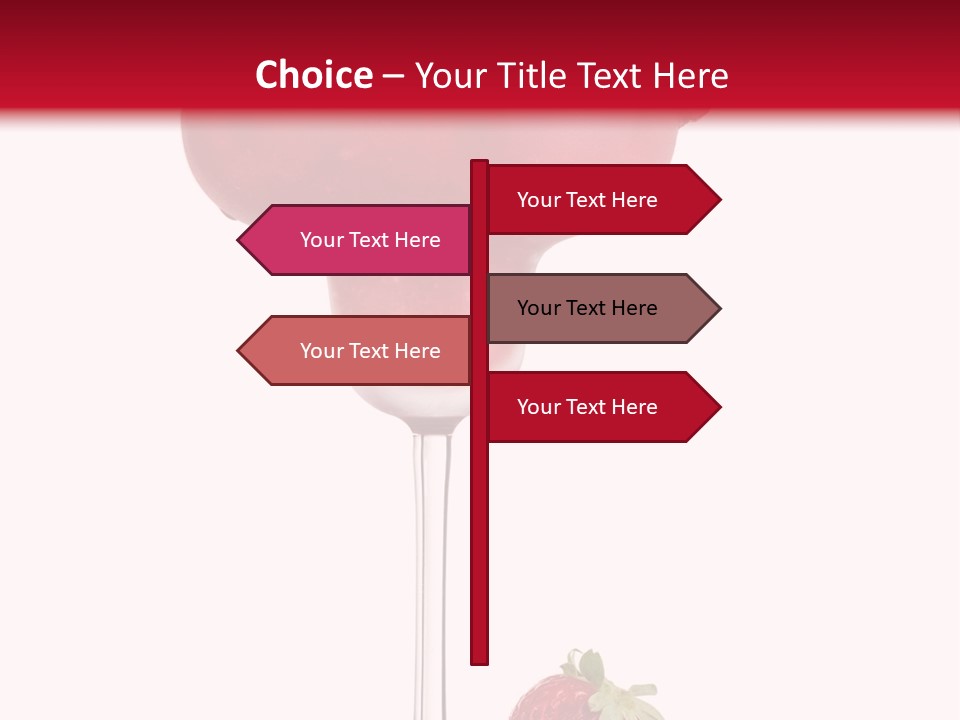 A Red Drink With Strawberries On The Rim PowerPoint Template