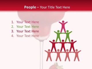 A Red Drink With Strawberries On The Rim PowerPoint Template