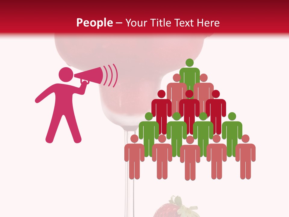 A Red Drink With Strawberries On The Rim PowerPoint Template