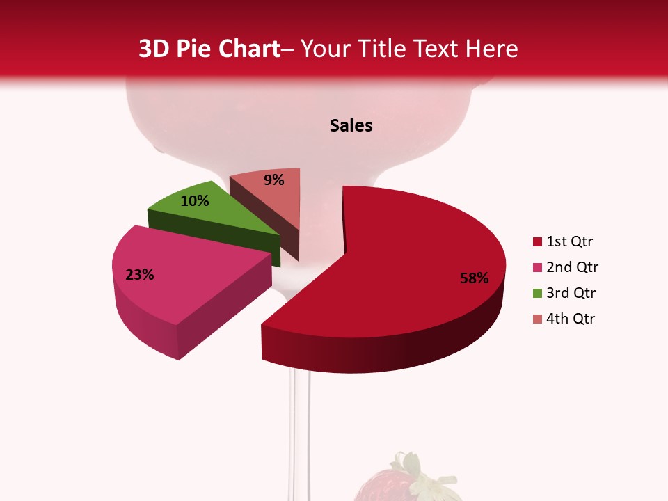 A Red Drink With Strawberries On The Rim PowerPoint Template