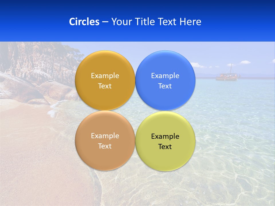 A Beach With A Boat In The Water PowerPoint Template