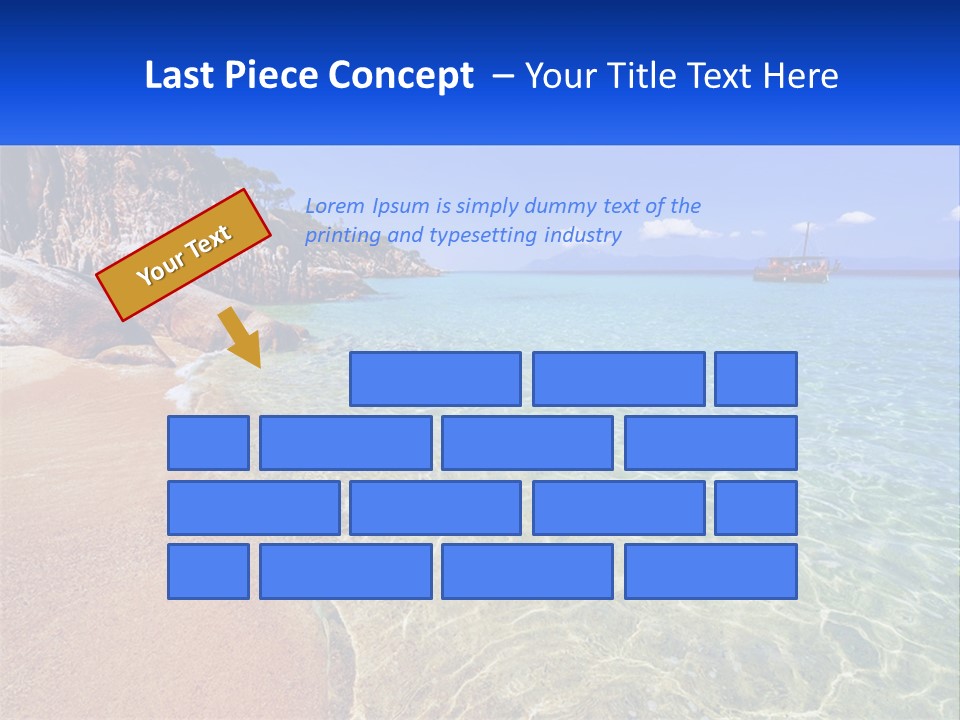 A Beach With A Boat In The Water PowerPoint Template