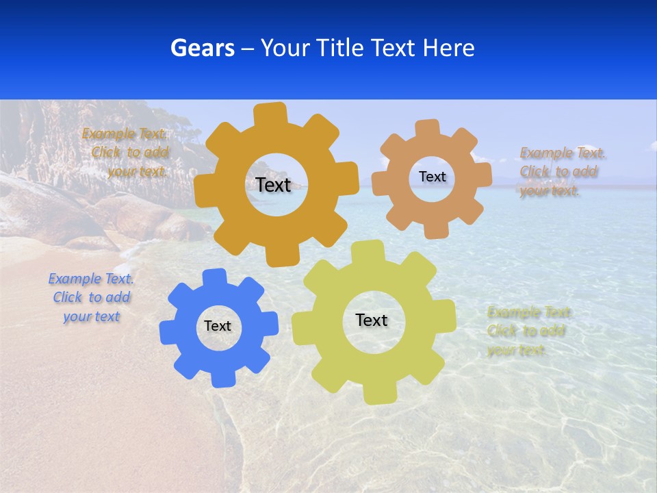 A Beach With A Boat In The Water PowerPoint Template