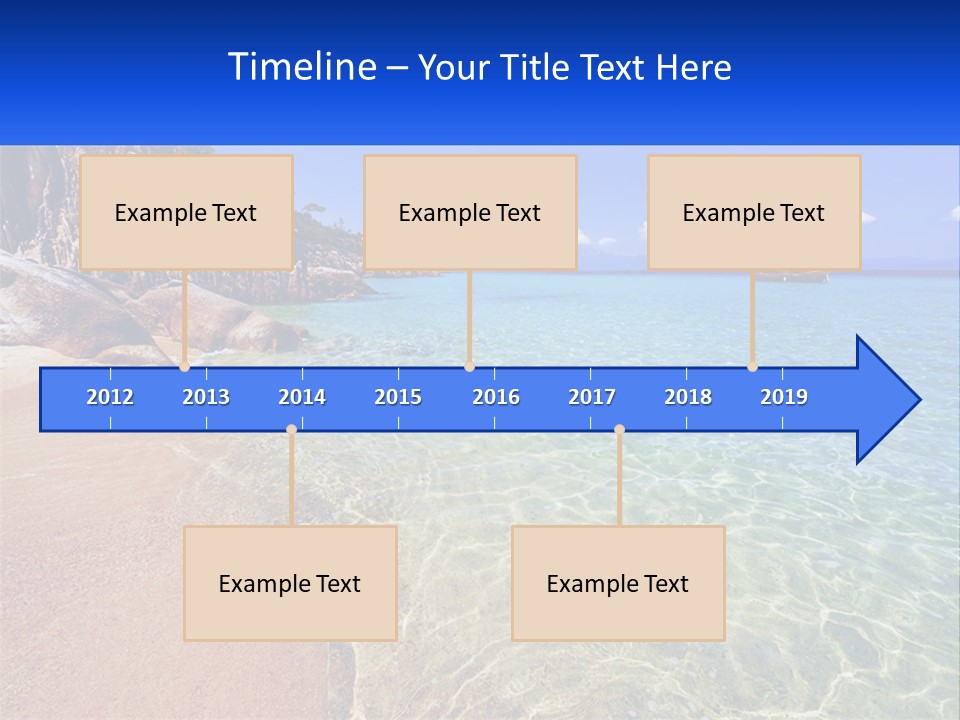 A Beach With A Boat In The Water PowerPoint Template