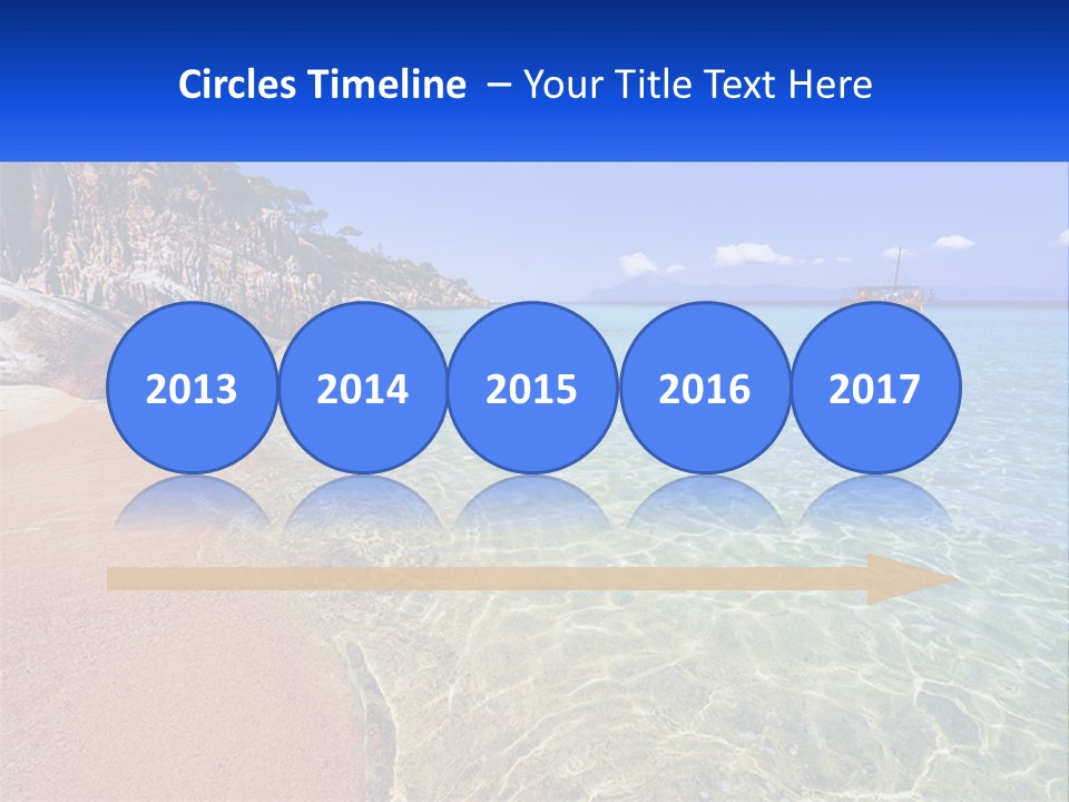 A Beach With A Boat In The Water PowerPoint Template