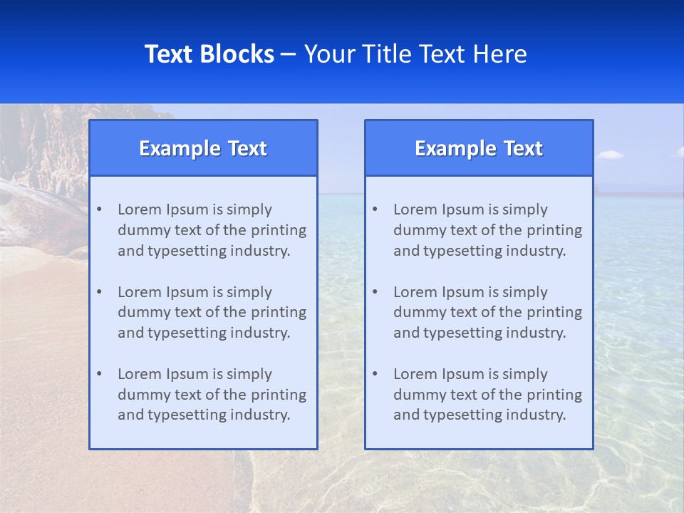 A Beach With A Boat In The Water PowerPoint Template