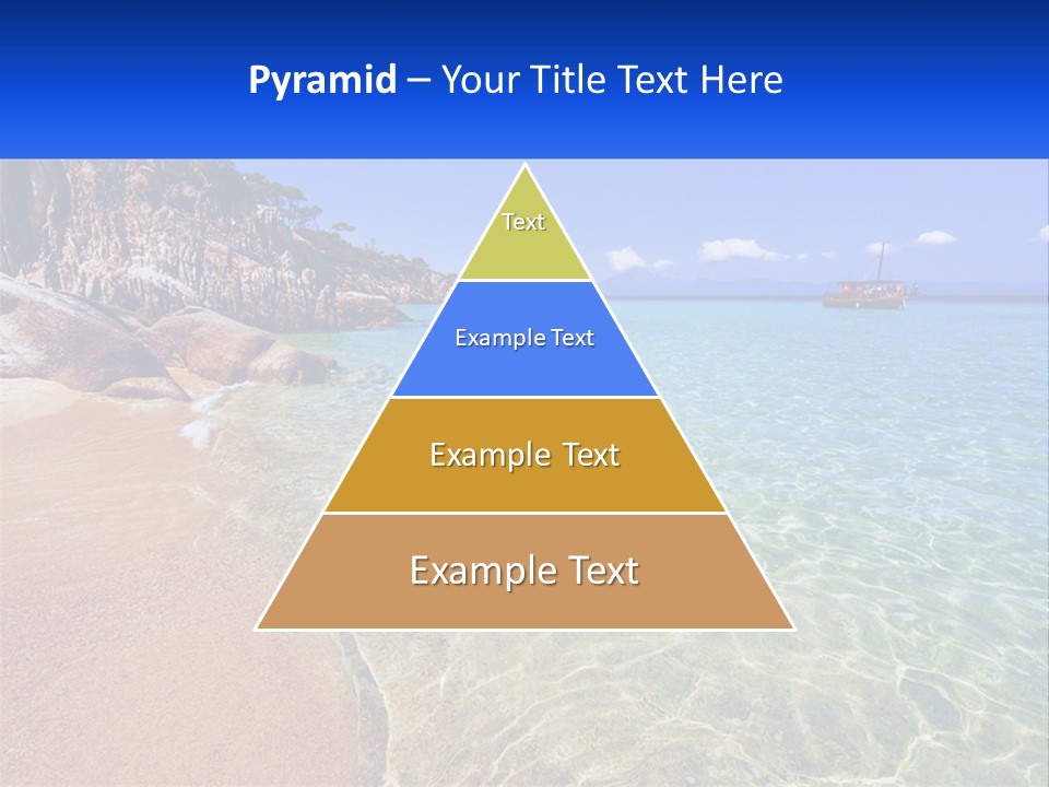 A Beach With A Boat In The Water PowerPoint Template