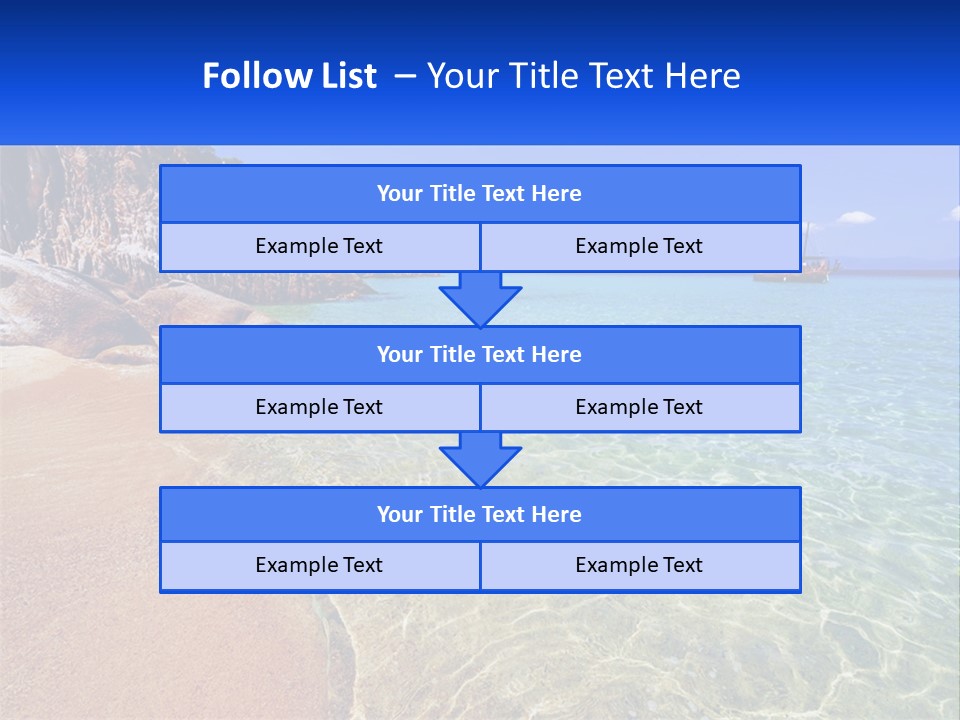 A Beach With A Boat In The Water PowerPoint Template