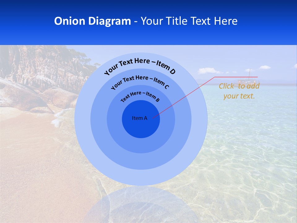 A Beach With A Boat In The Water PowerPoint Template