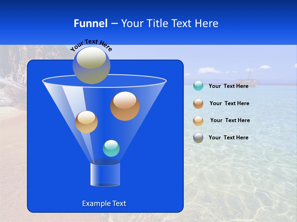 A Beach With A Boat In The Water PowerPoint Template