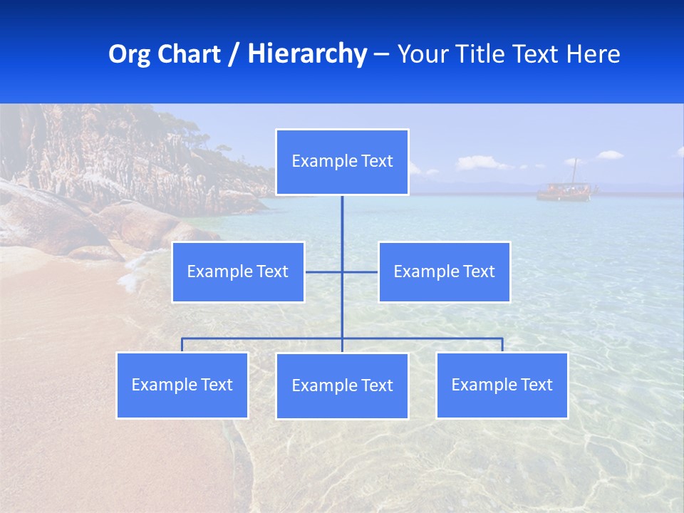 A Beach With A Boat In The Water PowerPoint Template