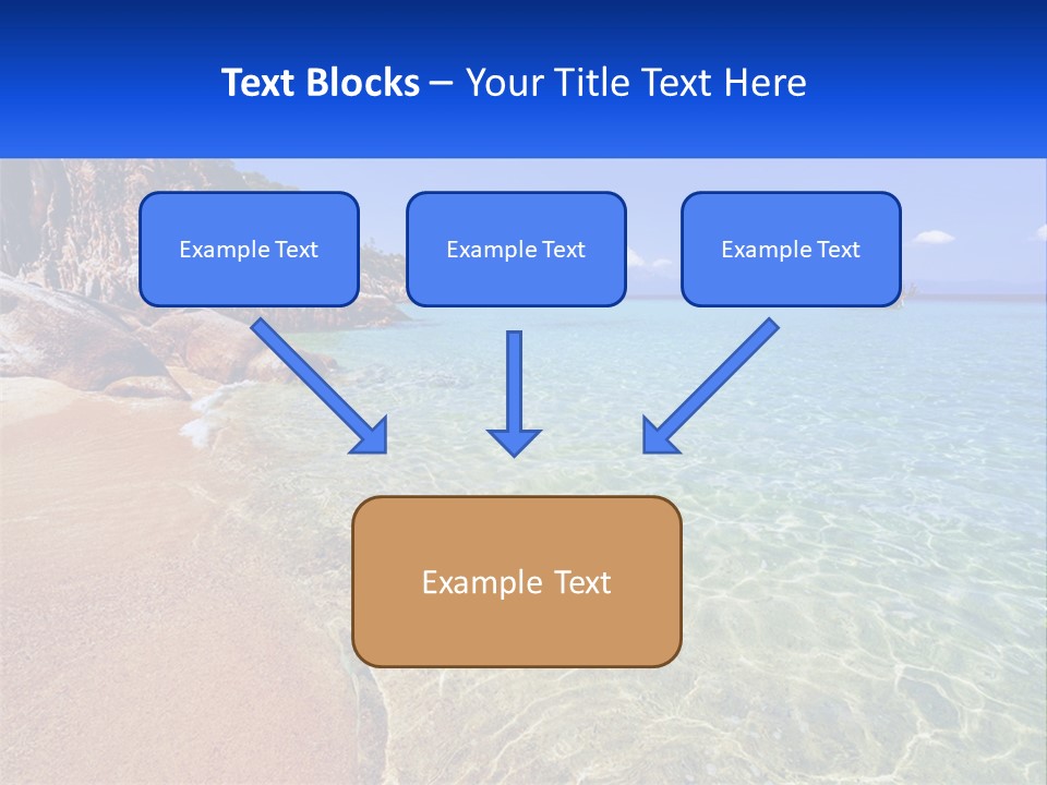 A Beach With A Boat In The Water PowerPoint Template