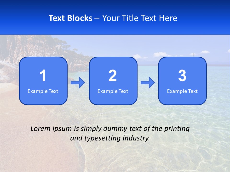 A Beach With A Boat In The Water PowerPoint Template