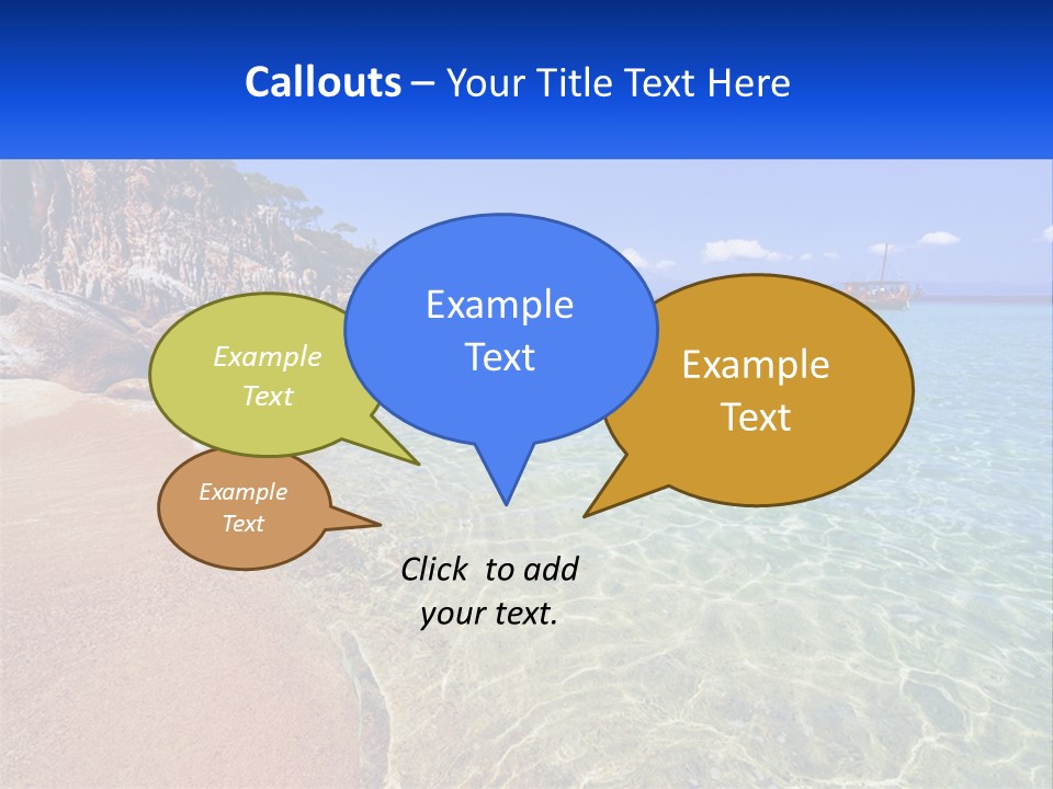 A Beach With A Boat In The Water PowerPoint Template