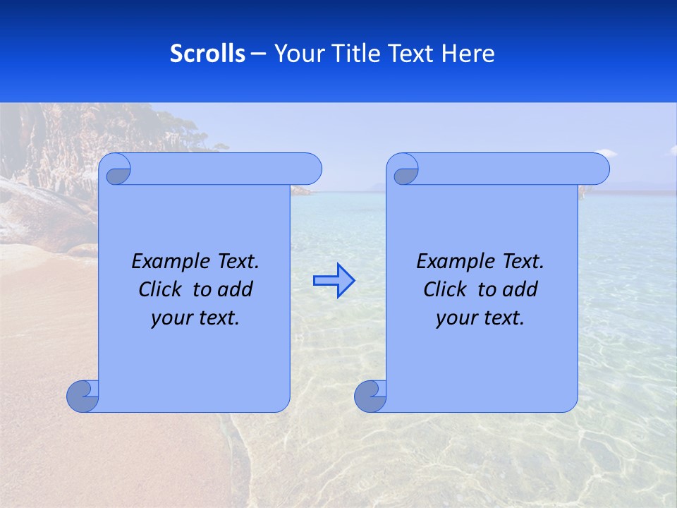A Beach With A Boat In The Water PowerPoint Template