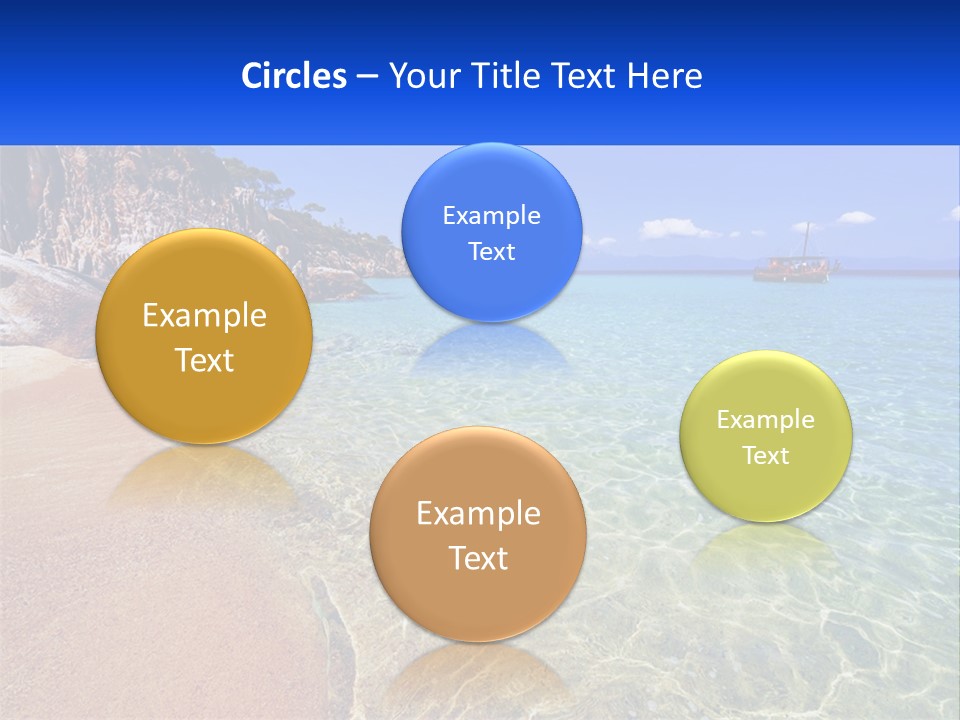 A Beach With A Boat In The Water PowerPoint Template