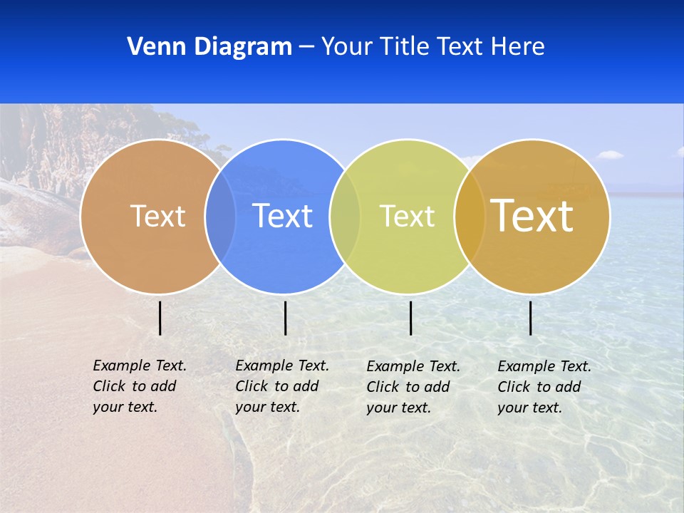 A Beach With A Boat In The Water PowerPoint Template