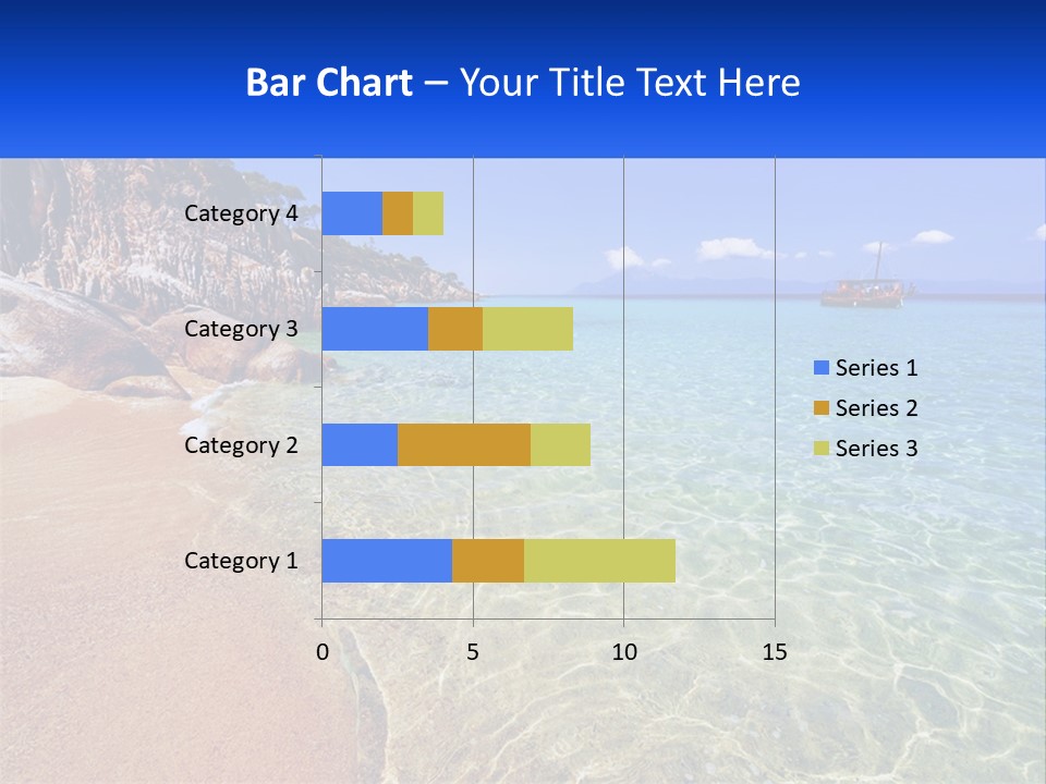 A Beach With A Boat In The Water PowerPoint Template