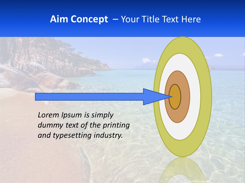 A Beach With A Boat In The Water PowerPoint Template