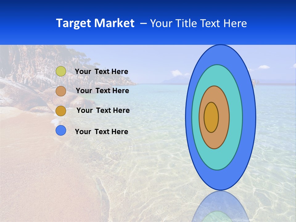 A Beach With A Boat In The Water PowerPoint Template