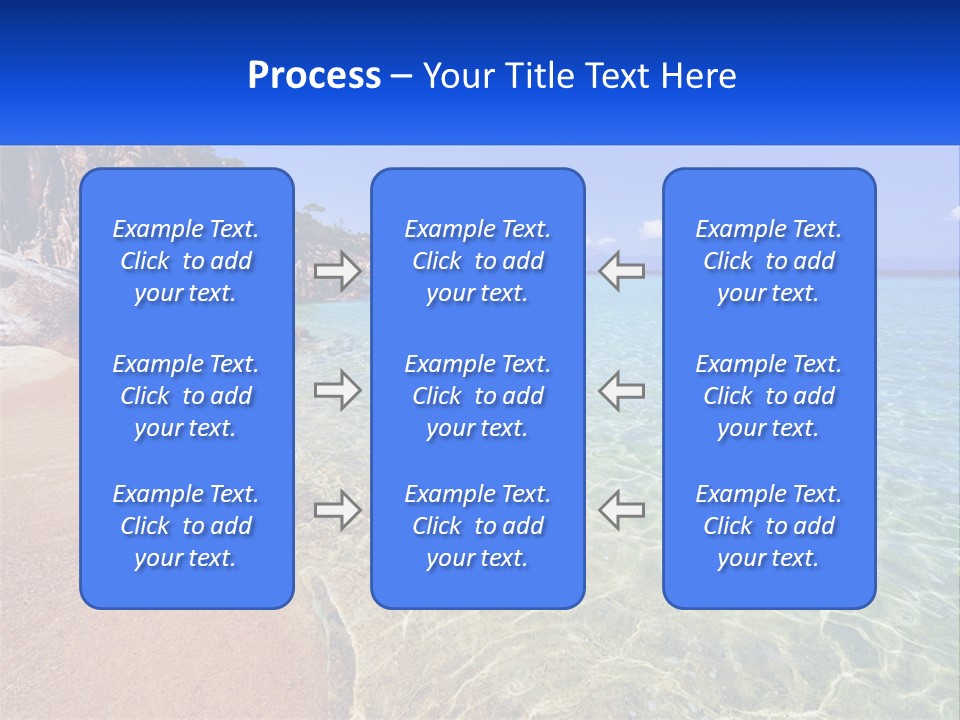 A Beach With A Boat In The Water PowerPoint Template