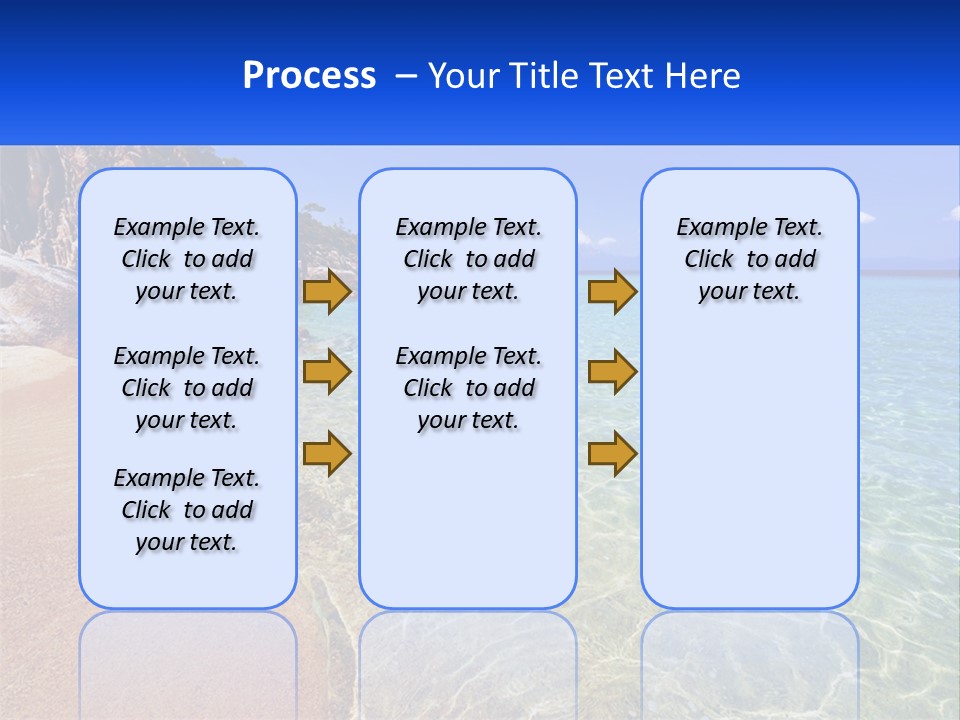 A Beach With A Boat In The Water PowerPoint Template