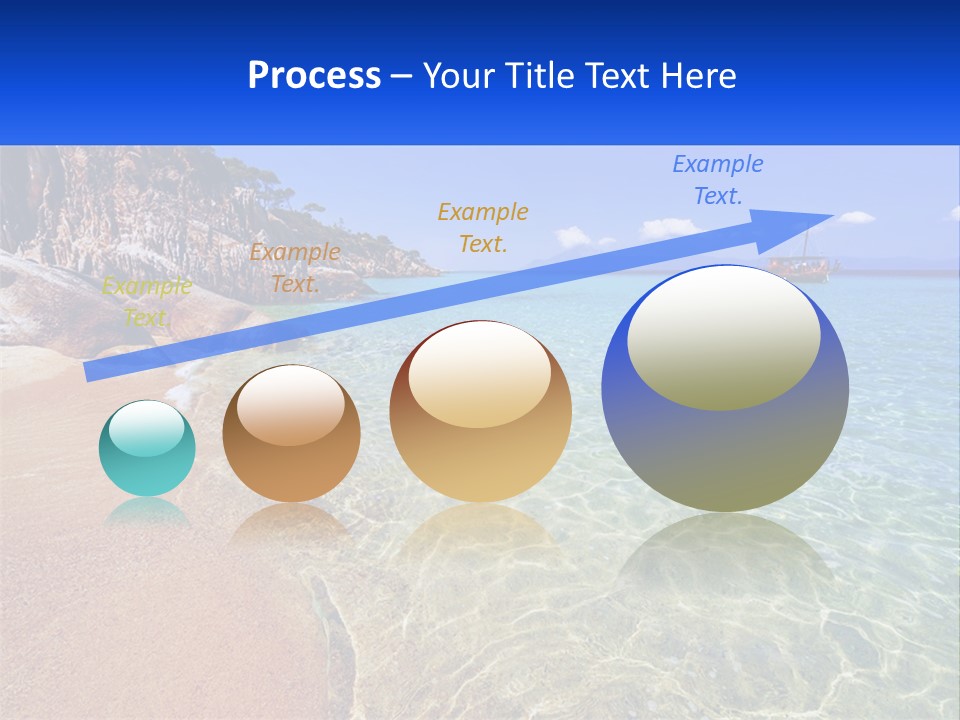 A Beach With A Boat In The Water PowerPoint Template